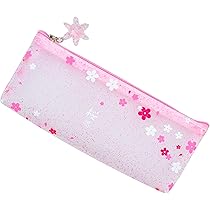 Amazon.co.jp: sparkleⓀ 桜柄 ペンケース クリア 透明 かわいい